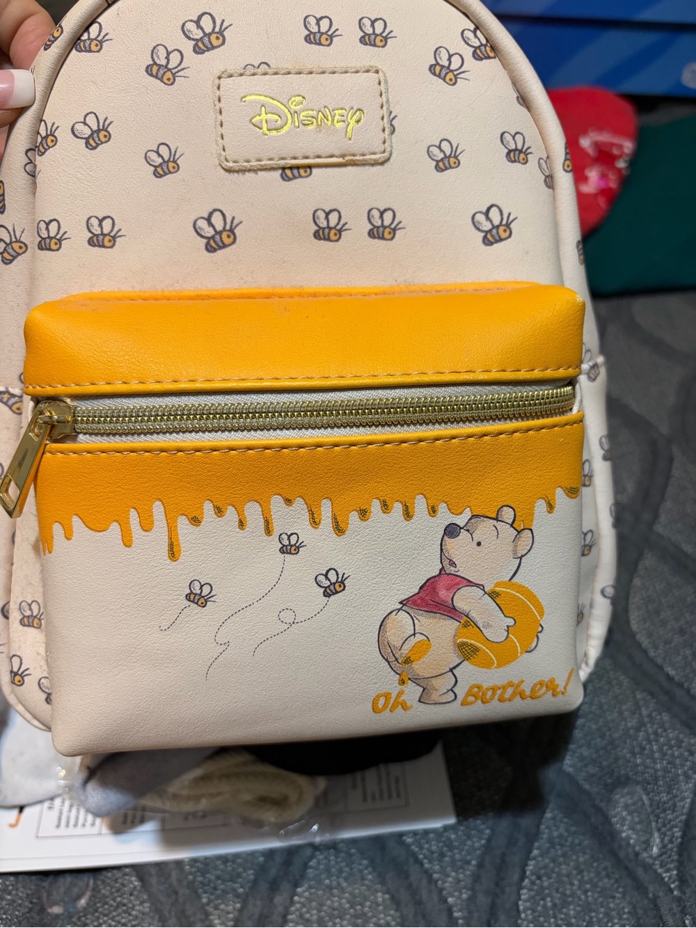 Disney Cream & Yellow Winnie the Pooh Honey Drip Mini Backpack